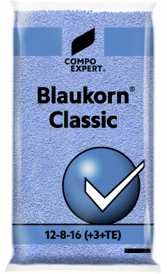 NPK Trávníkové hnojivo Blaukorn Classic 12-8-16 +3+ME - Univerzální kombinovaná hnojiva